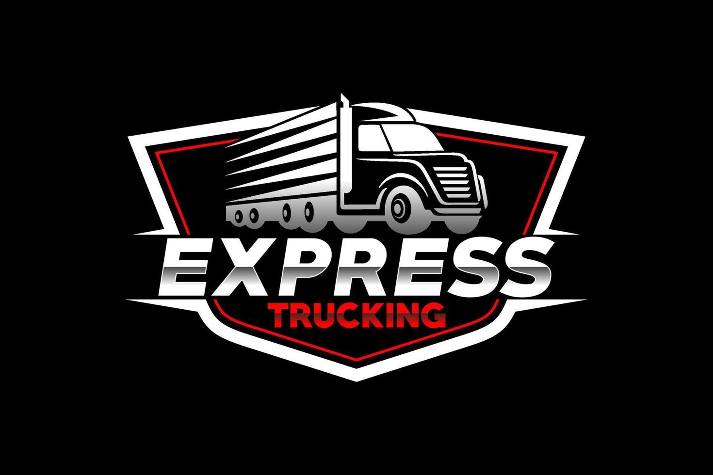 Truck silhouette abstract logo template vector. suitable for cargo logo, delivery cargo trucks, Logistic logo vector
