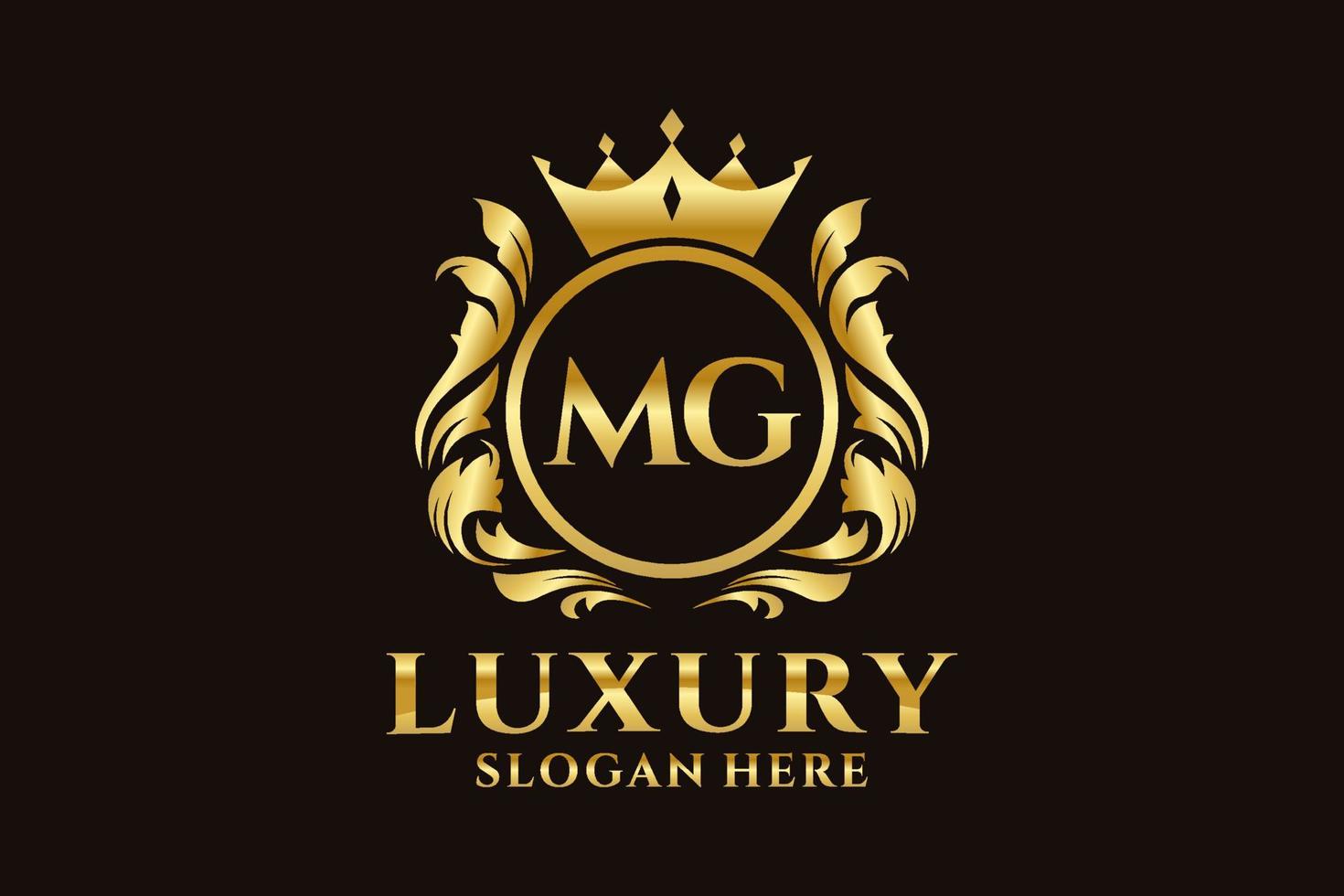 Initial MG Letter Royal Luxury Logo template in vector art for luxurious branding projects and other vector illustration.