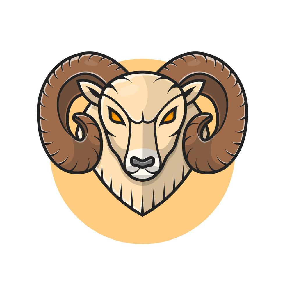 Angry Ram Mascot Cartoon Vector Icon Illustration. Animal  Nature aIcon Concept Isolated Premium Vector. Flat Cartoon  Style