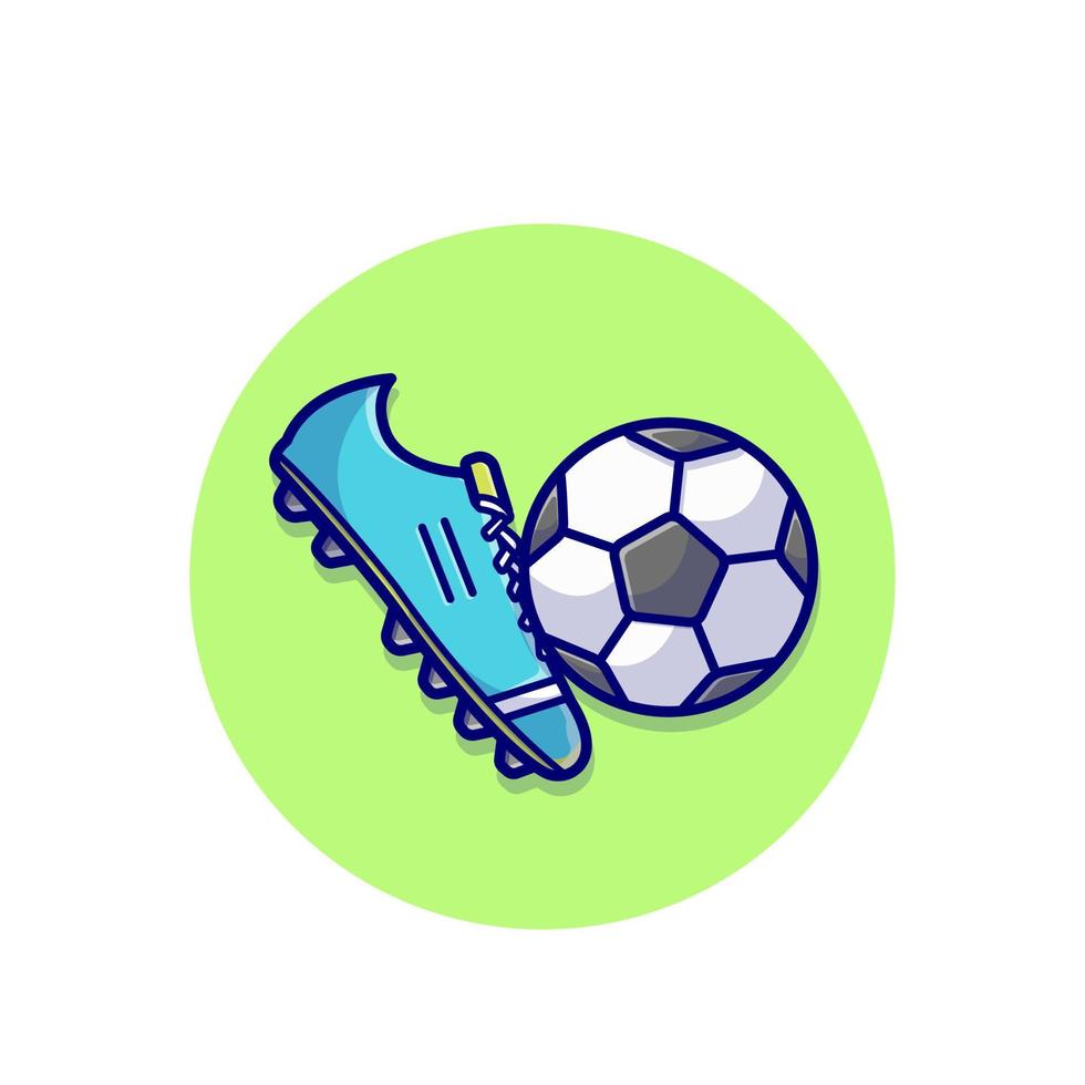 Ilustración de icono de vector de dibujos animados de fútbol de zapatos. concepto de icono de moda deportiva vector premium aislado. estilo de dibujos animados plana