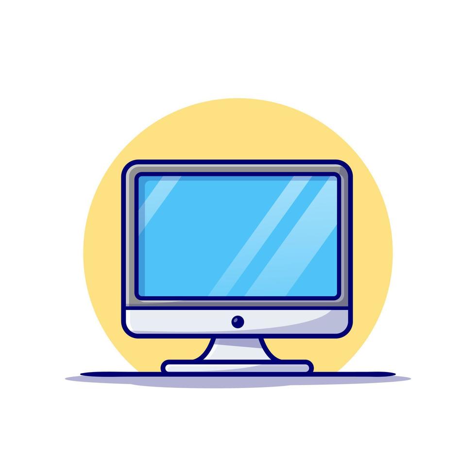 ilustración de icono de vector de dibujos animados de monitor de escritorio de computadora. concepto de icono de objeto de tecnología vector premium aislado. estilo de dibujos animados plana