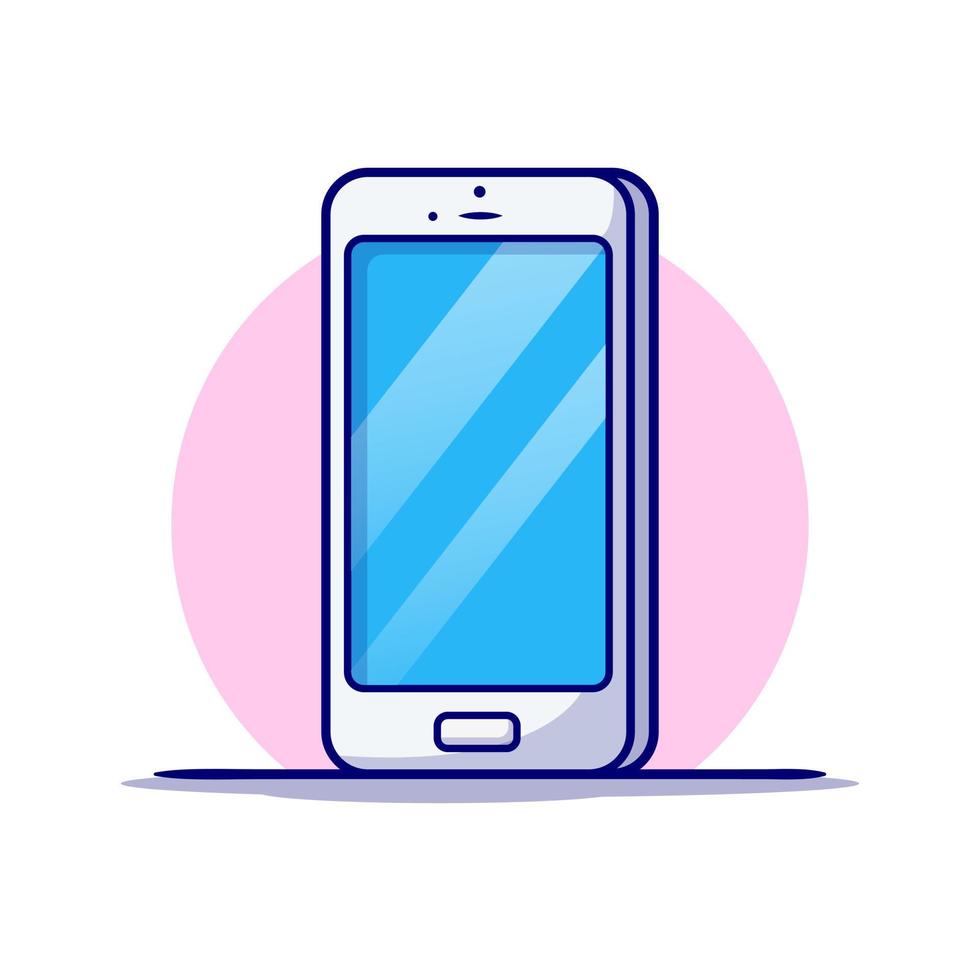 Mobile Phone Cartoon Vector Icon Illustration. Technology  Object Icon Concept Isolated Premium Vector. Flat Cartoon  Style