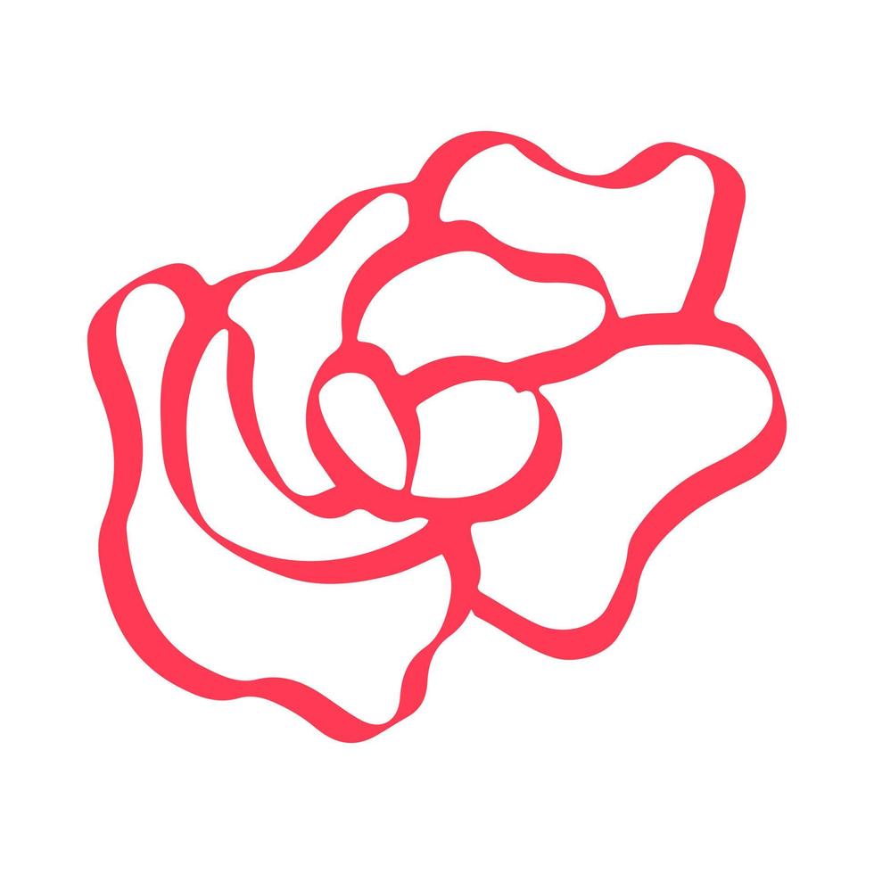 Sketch rose doodle hand drawn vector