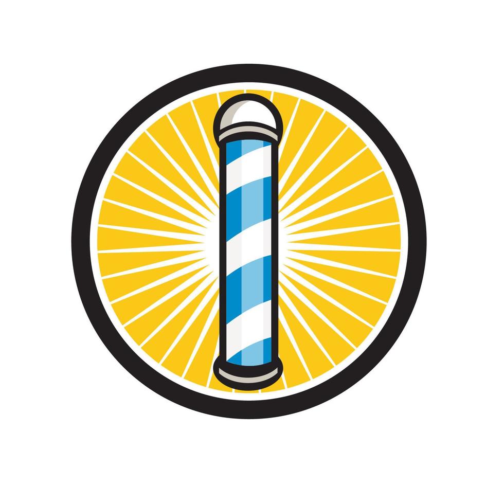 poste de barbero círculo retro vector