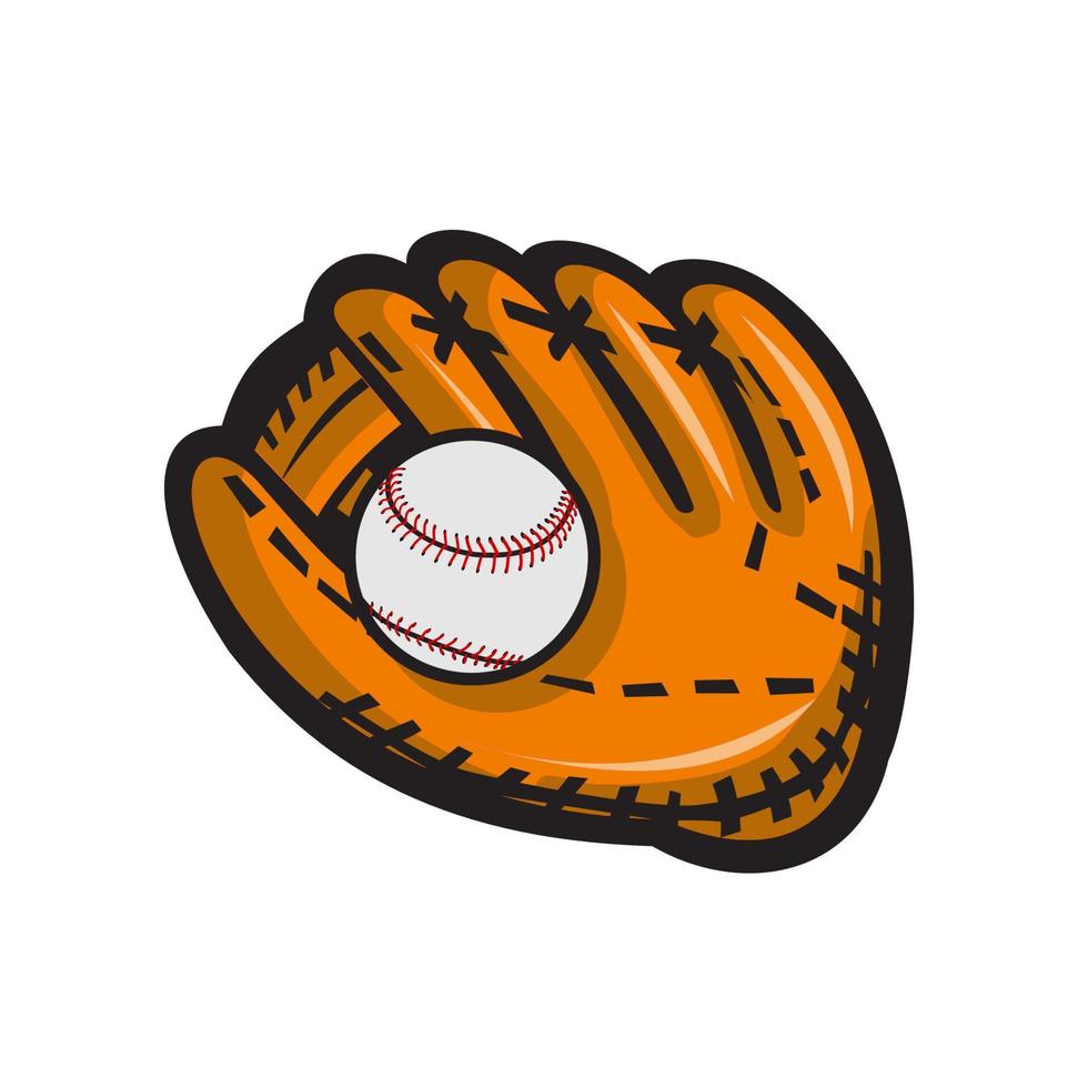 Baseball Glove Ball Retro vector