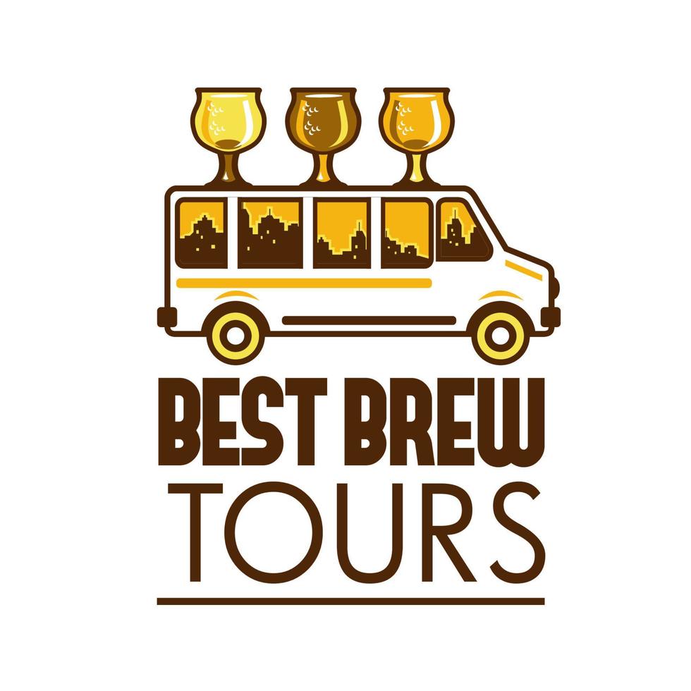 Beer Flight Glass Van Best Brew Tours Retro 11157696 Vector Art at Vecteezy