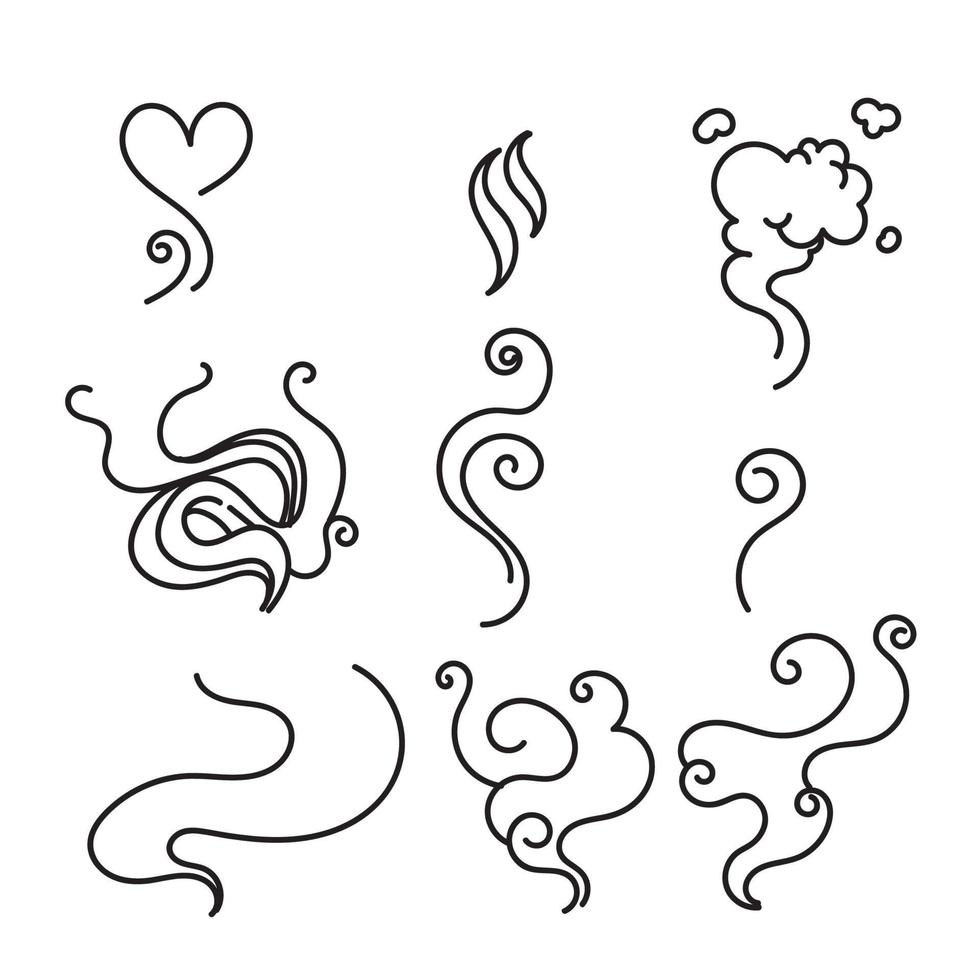 vector de ilustración de humo de vapor de garabato dibujado a mano