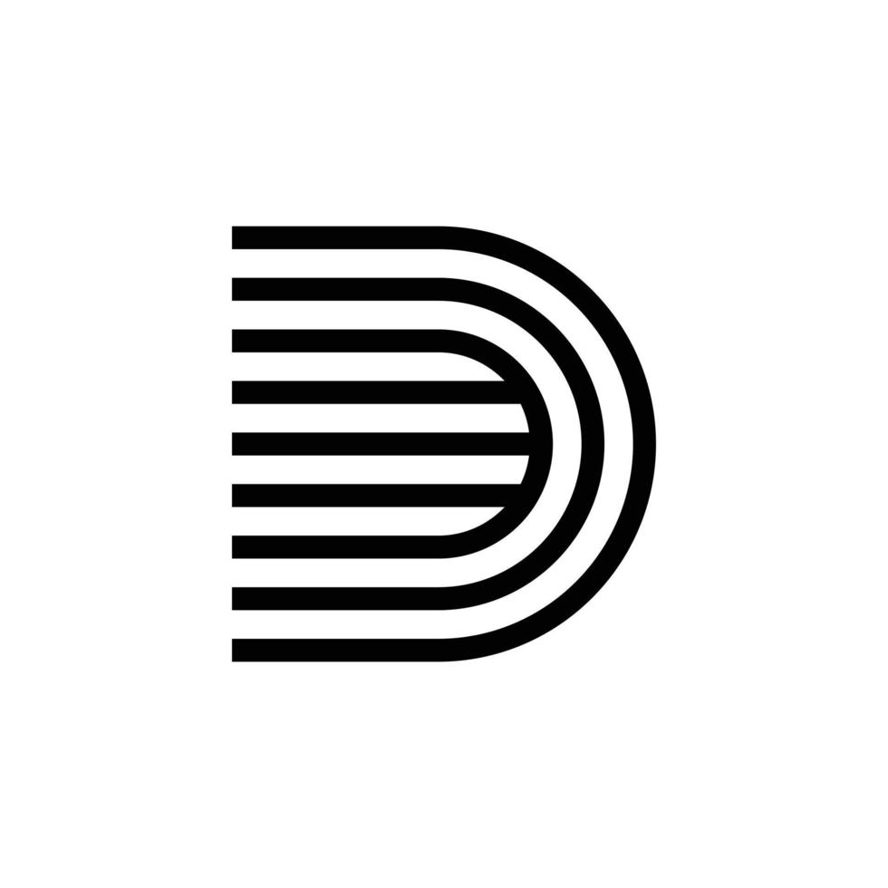 diseño moderno del logotipo del monograma de la letra d vector
