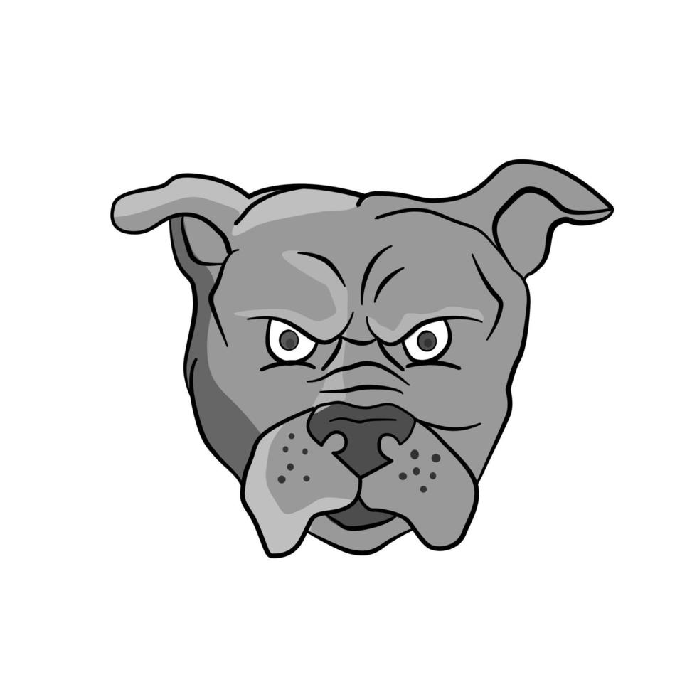 dibujos animados de cabeza de bulldog enojado vector