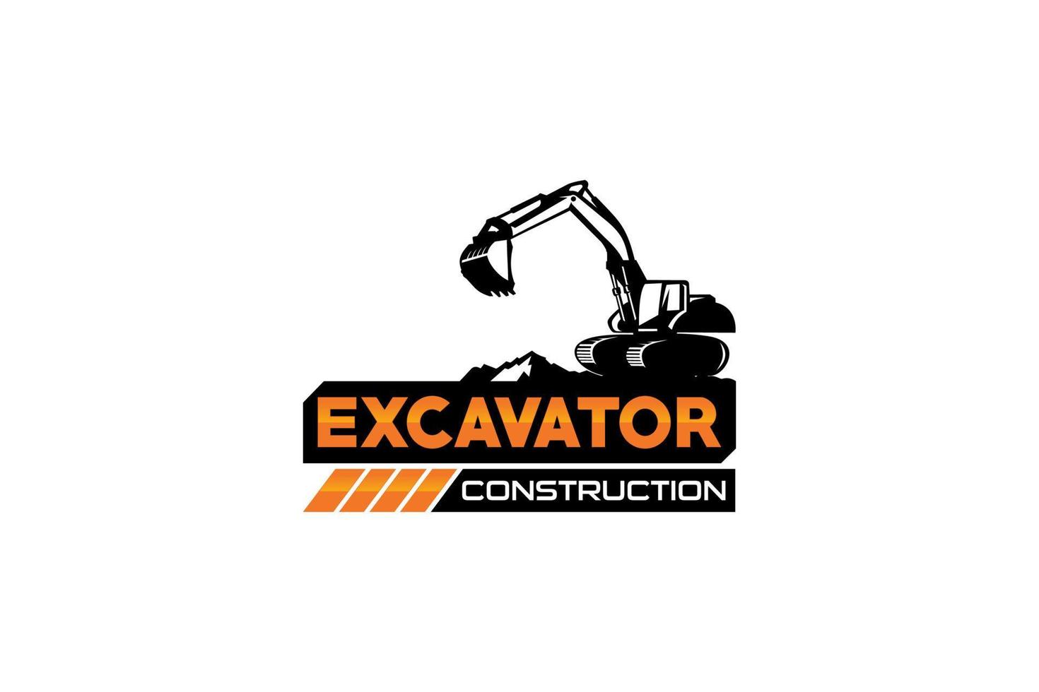 Excavator logo template vector. Heavy equipment logo vector for construction company. Creative excavator illustration for logo template.