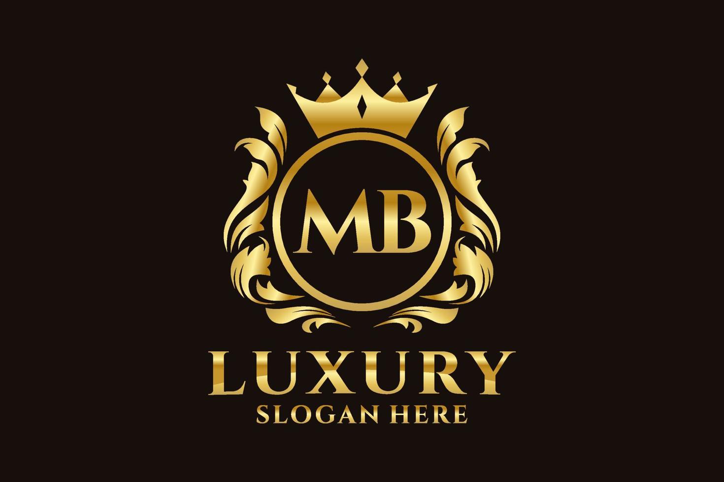 Initial MB Letter Royal Luxury Logo template in vector art for luxurious branding projects and other vector illustration.