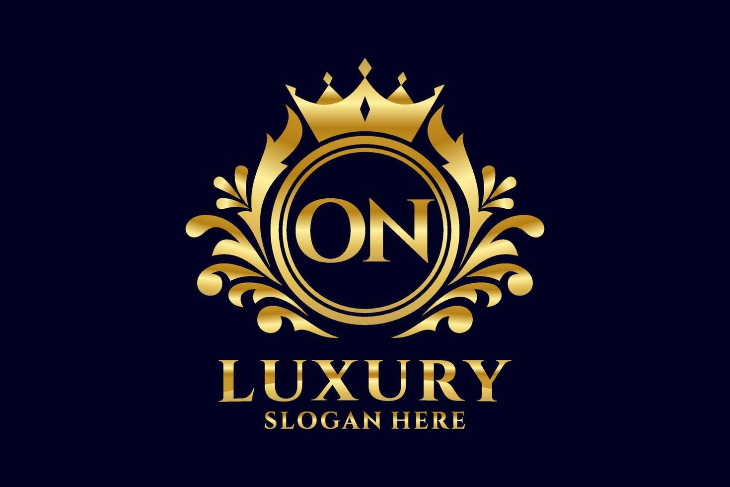 Initial ON Letter Royal Luxury Logo template in vector art for luxurious branding projects and other vector illustration.