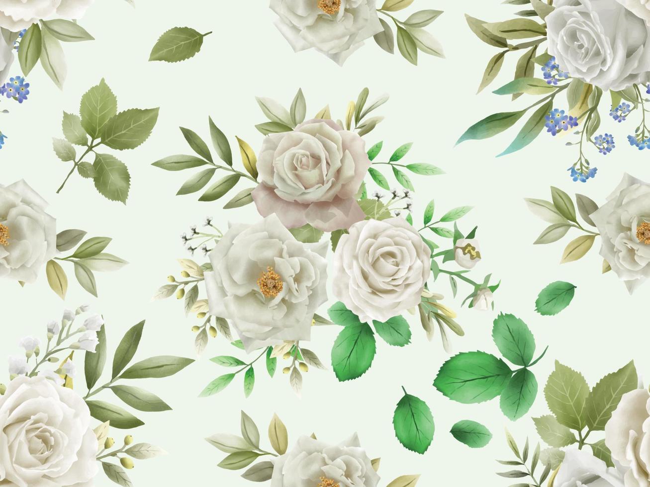 Elegant seamless pattern white flowers design vector