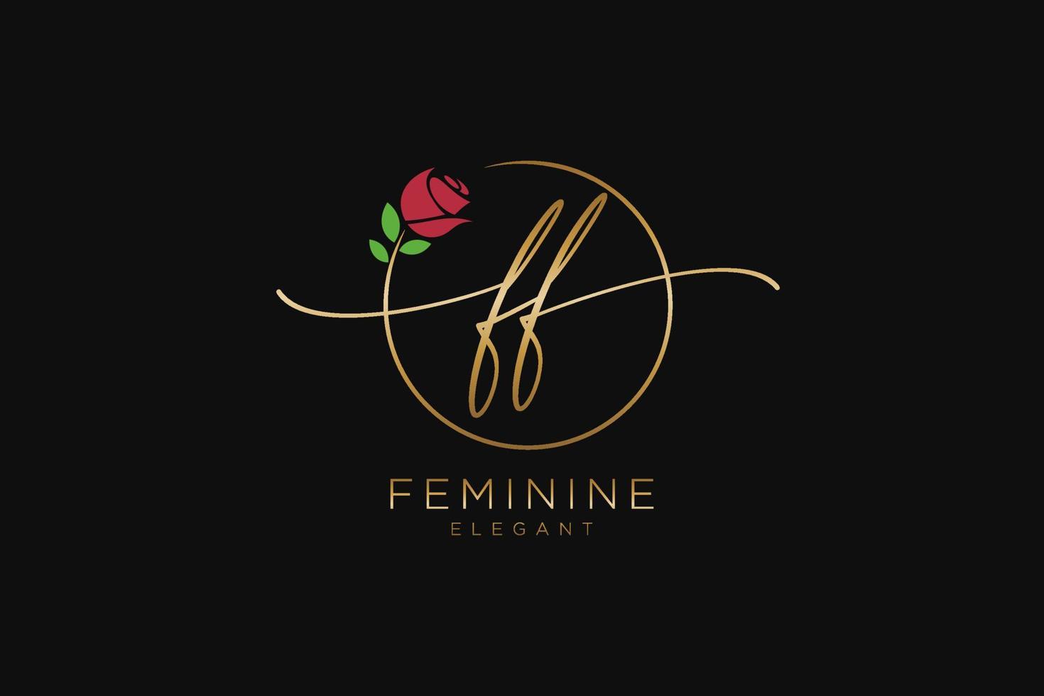 monograma de belleza del logotipo femenino inicial ff y diseño de logotipo elegante, logotipo de escritura a mano de la firma inicial, boda, moda, floral y botánica con plantilla creativa. vector