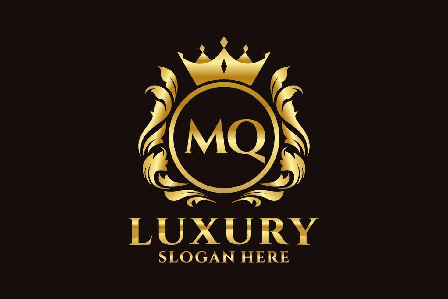 Initial MQ Letter Royal Luxury Logo template in vector art for luxurious branding projects and other vector illustration.