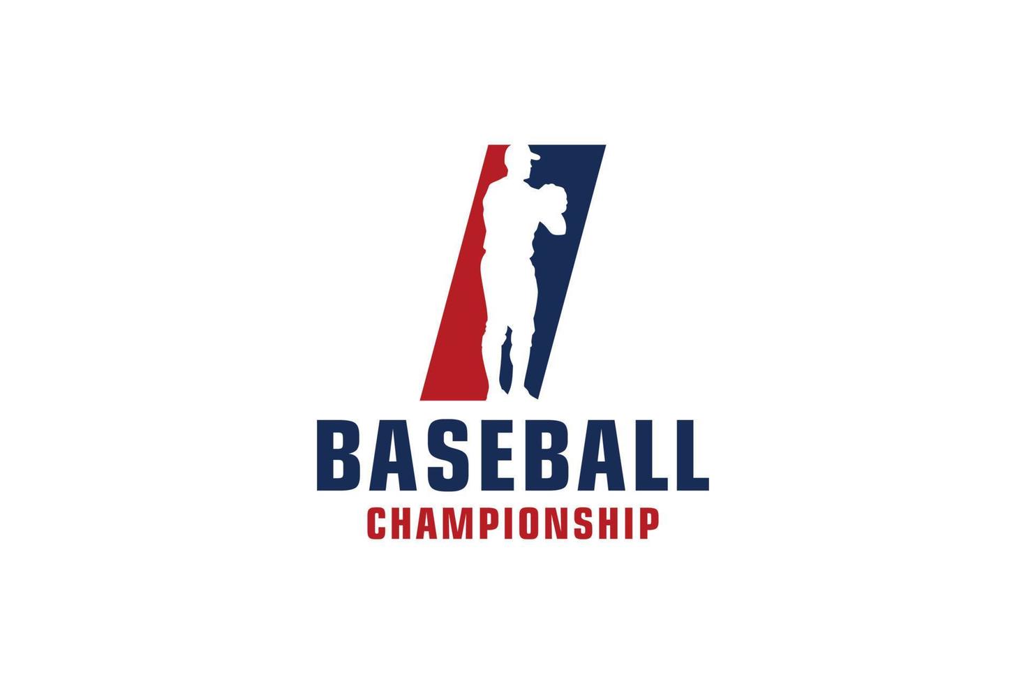 letra i con diseño de logotipo de béisbol. elementos de plantilla de diseño vectorial para equipo deportivo o identidad corporativa. vector
