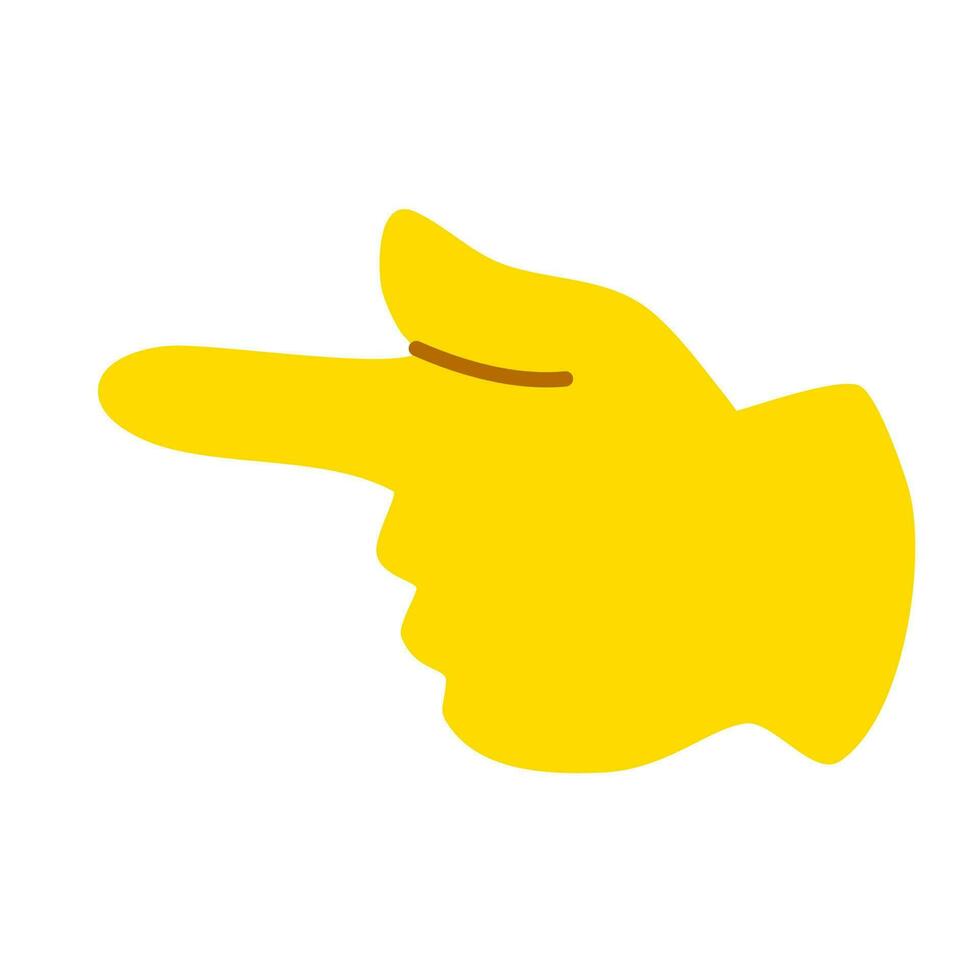 yellow hand showing symbol vector
