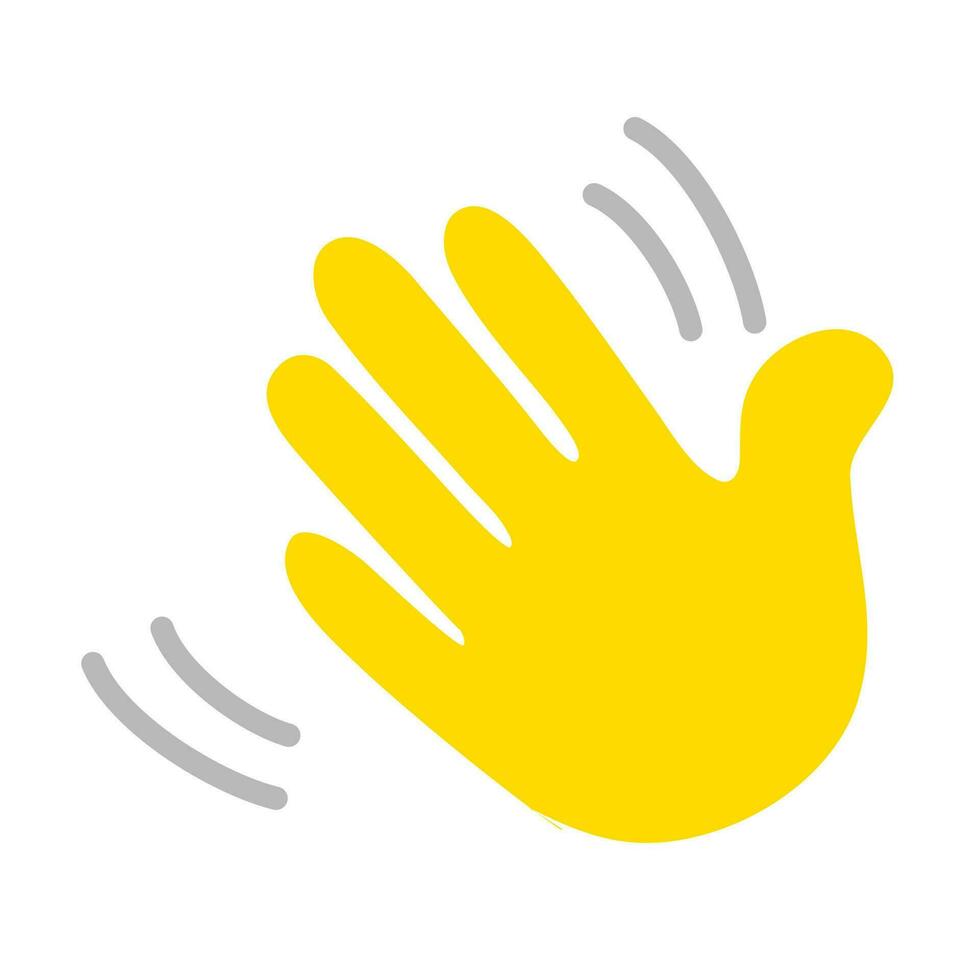 yellow hand showing symbol vector