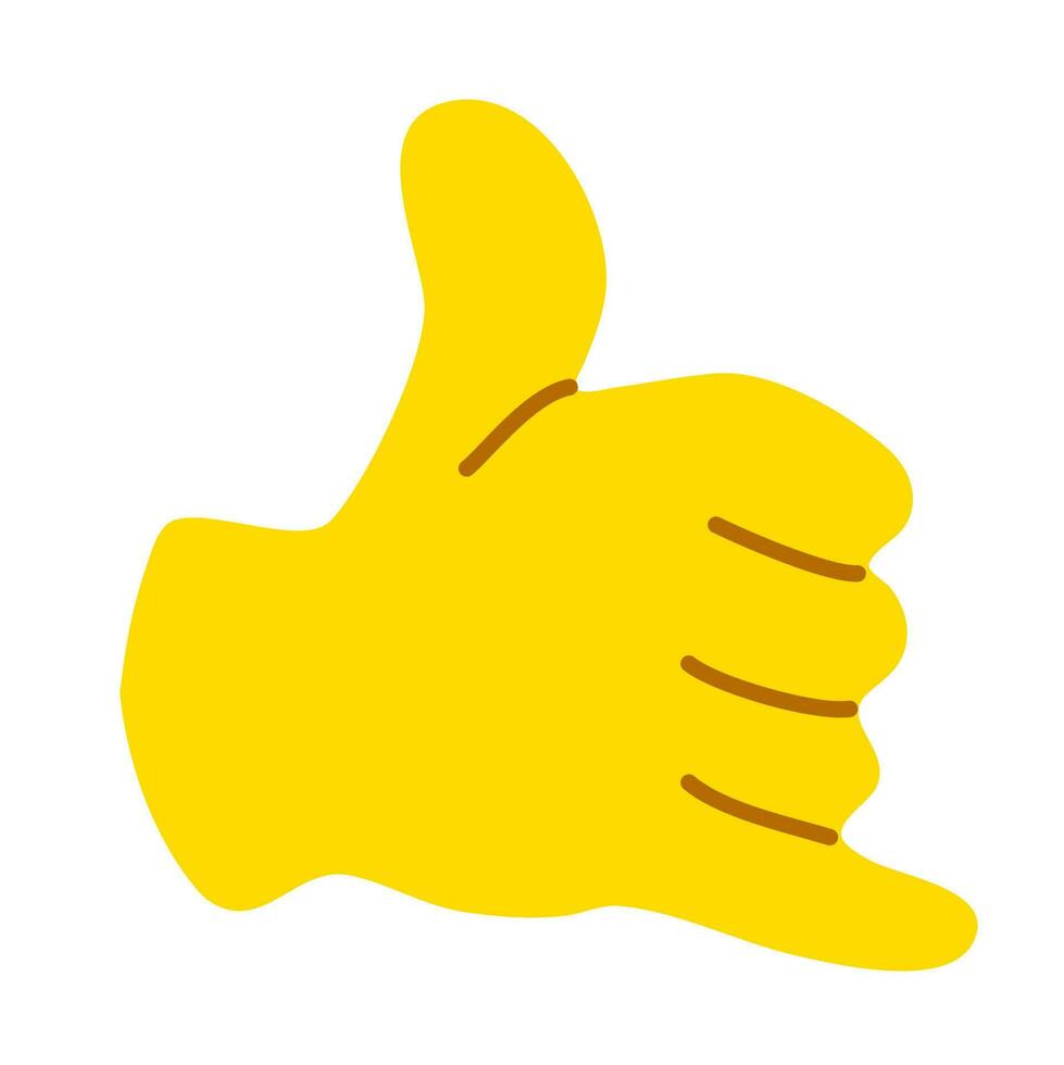yellow hand showing symbol vector