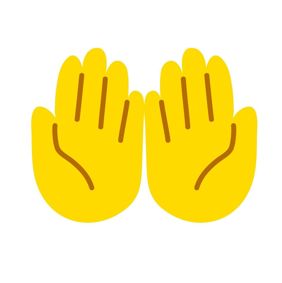 yellow hand showing symbol vector