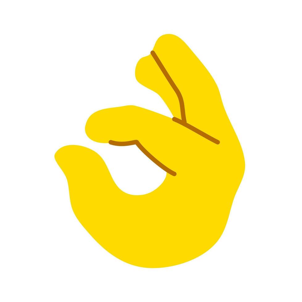 mano amarilla que muestra el vector de símbolo