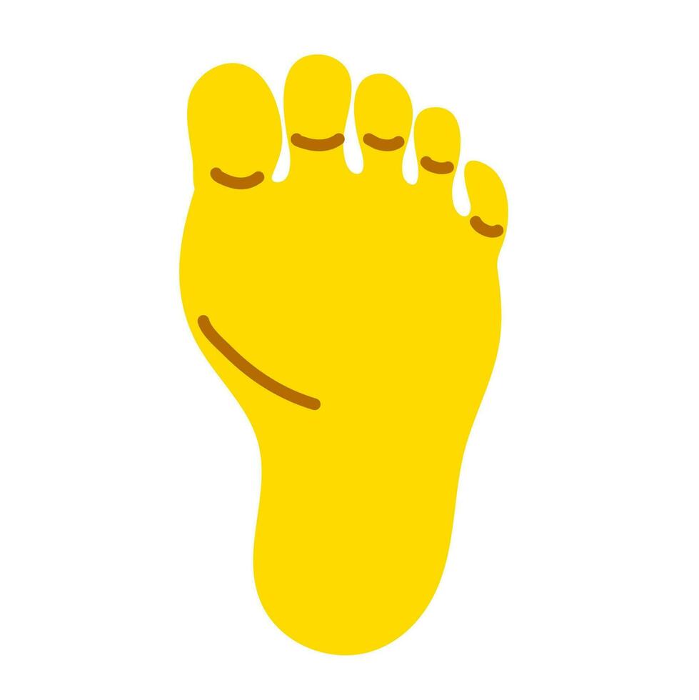 One side of the yellow sole of the foot vector