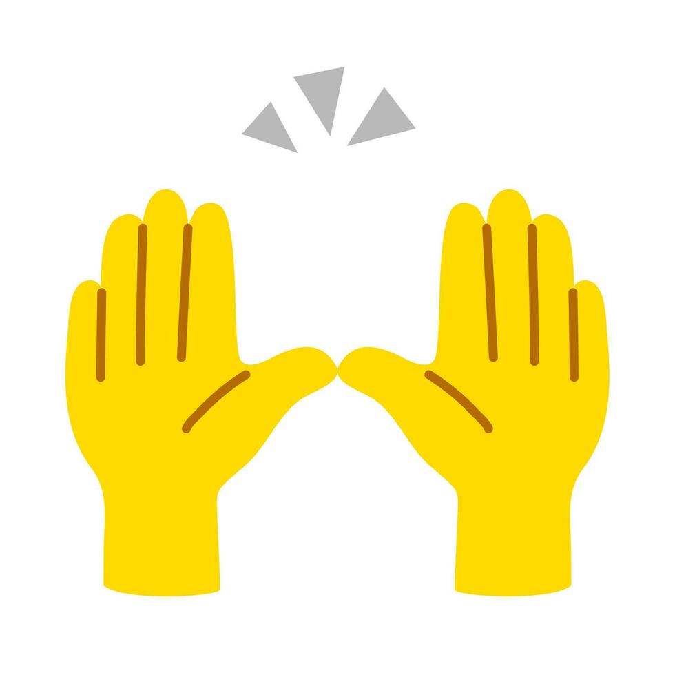 yellow hand showing symbol vector