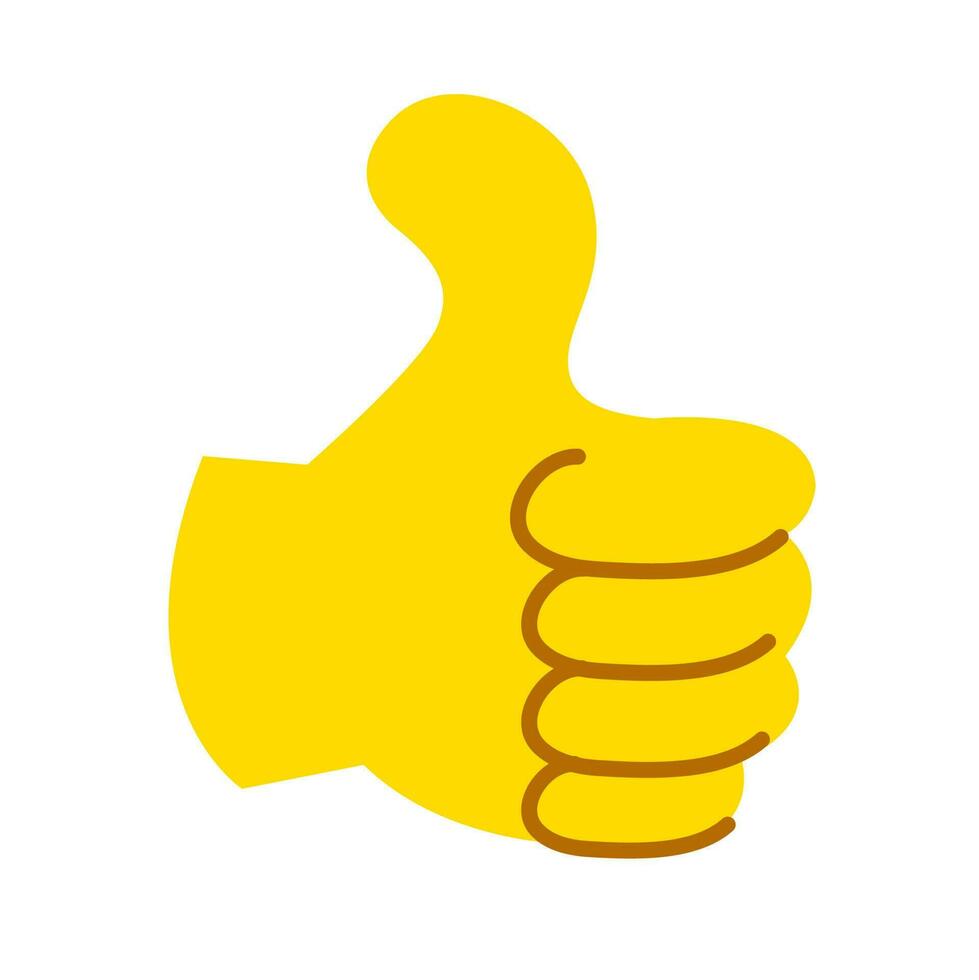 yellow hand showing symbol vector