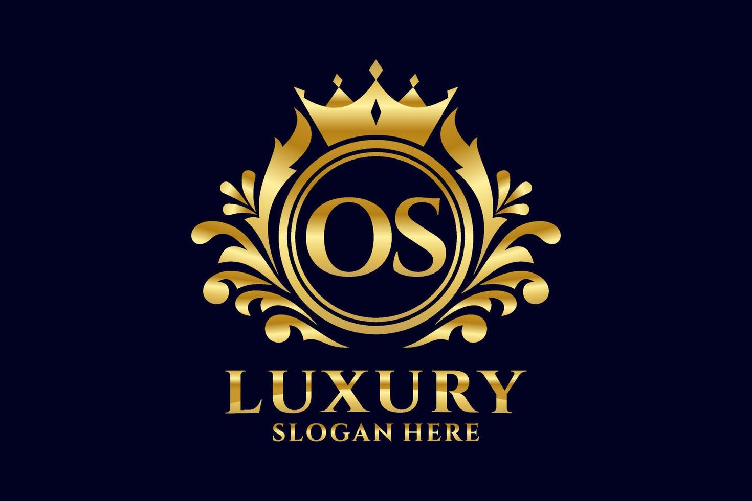 Initial OS Letter Royal Luxury Logo template in vector art for luxurious branding projects and other vector illustration.