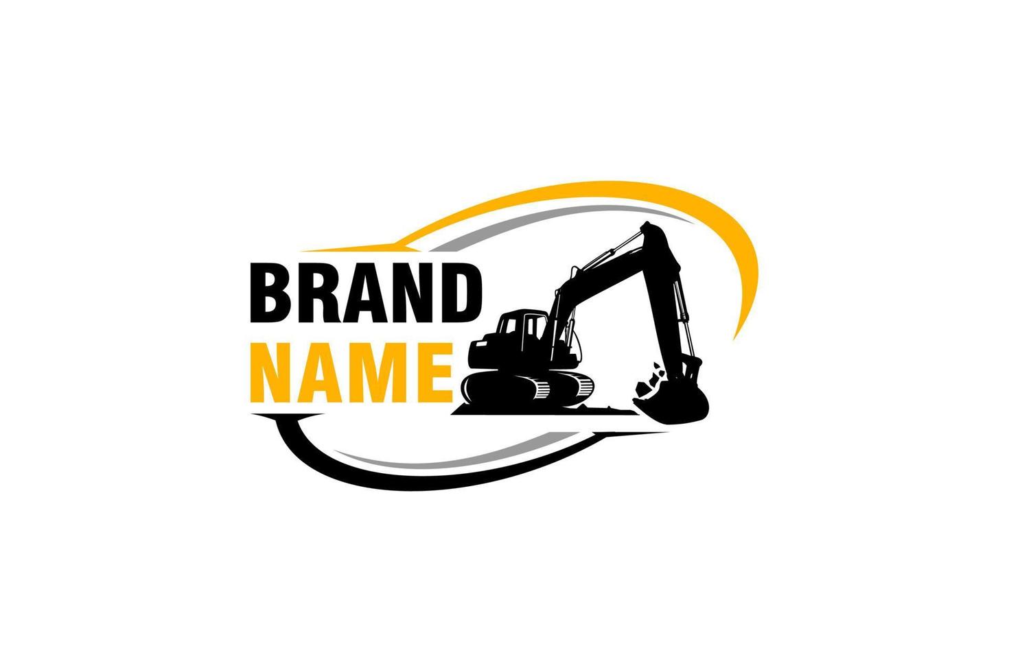 Excavator logo template vector. Heavy equipment logo vector for construction company. Creative excavator illustration for logo template.