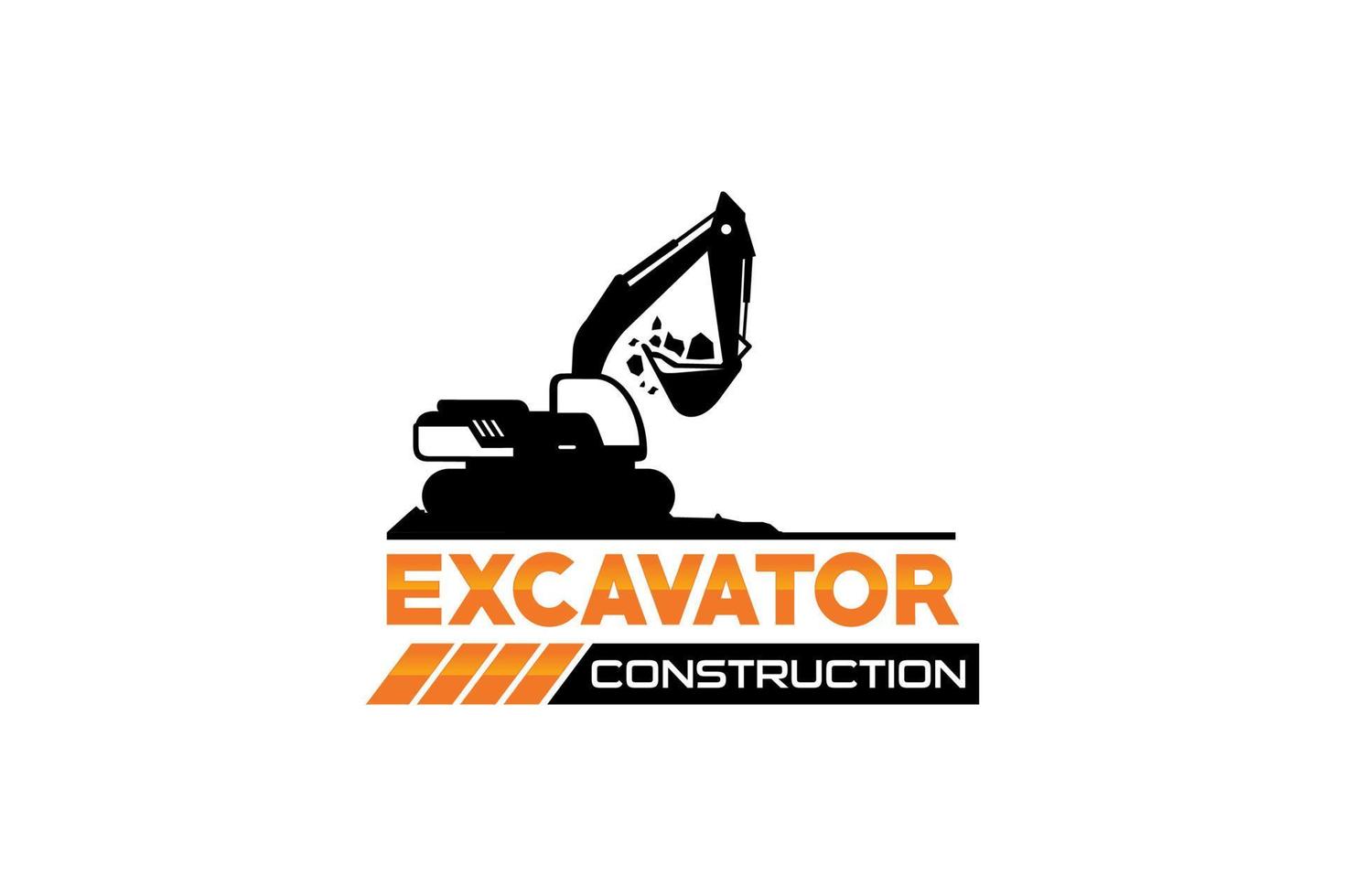 Excavator logo template vector. Heavy equipment logo vector for construction company. Creative excavator illustration for logo template.