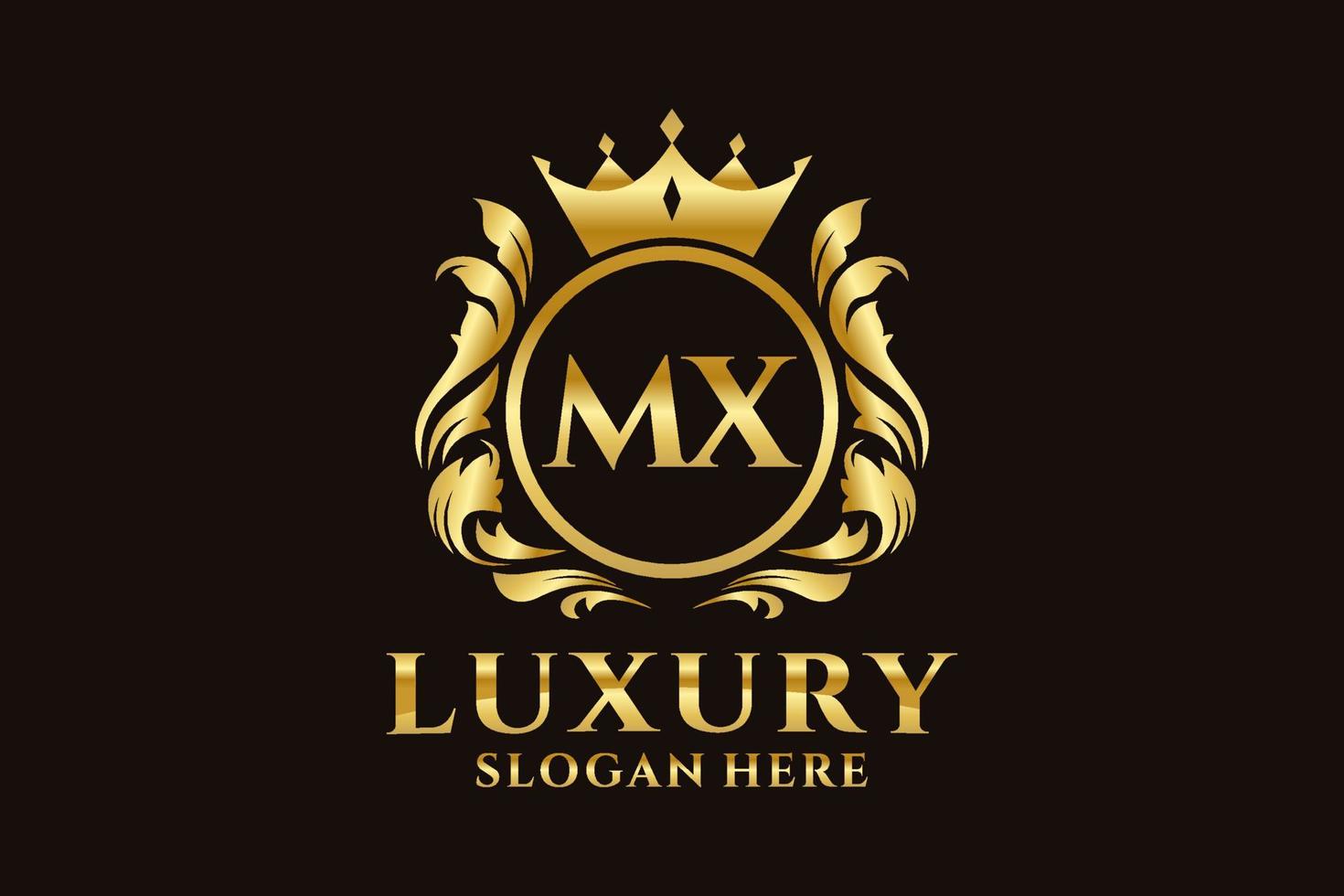 Initial MX Letter Royal Luxury Logo template in vector art for luxurious branding projects and other vector illustration.