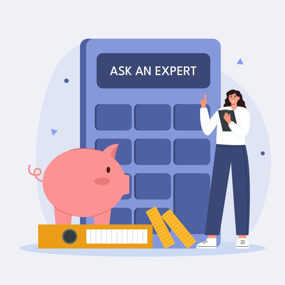 Financial expert concept with woman specialist vector