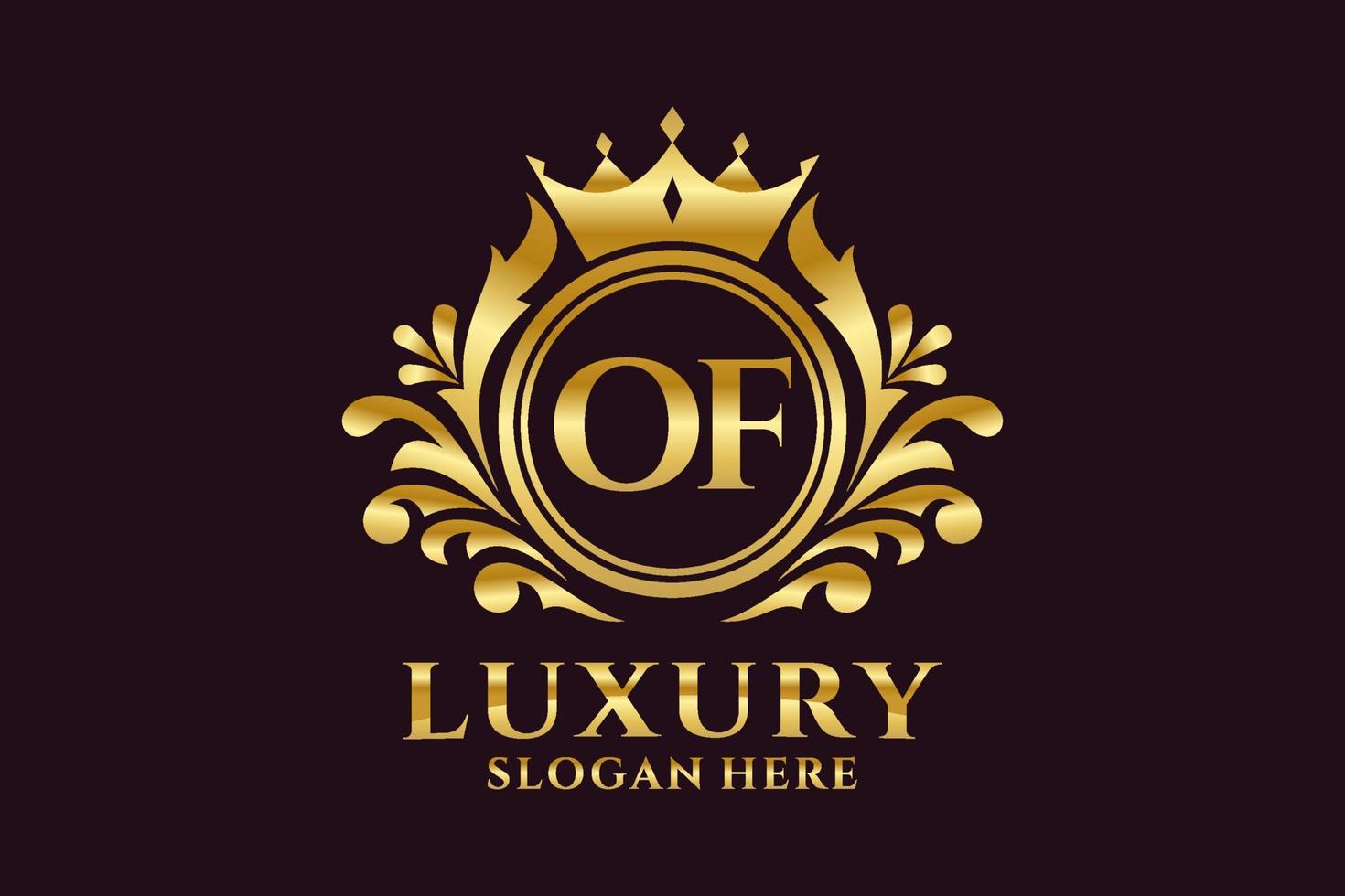 Initial OF Letter Royal Luxury Logo template in vector art for luxurious branding projects and other vector illustration.