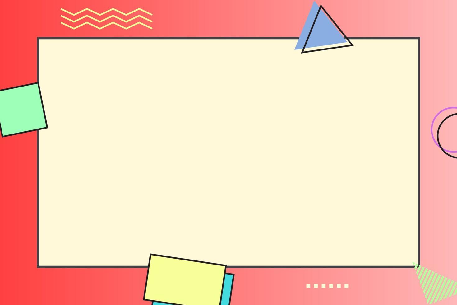 paper note with memphis element and gradient background vector