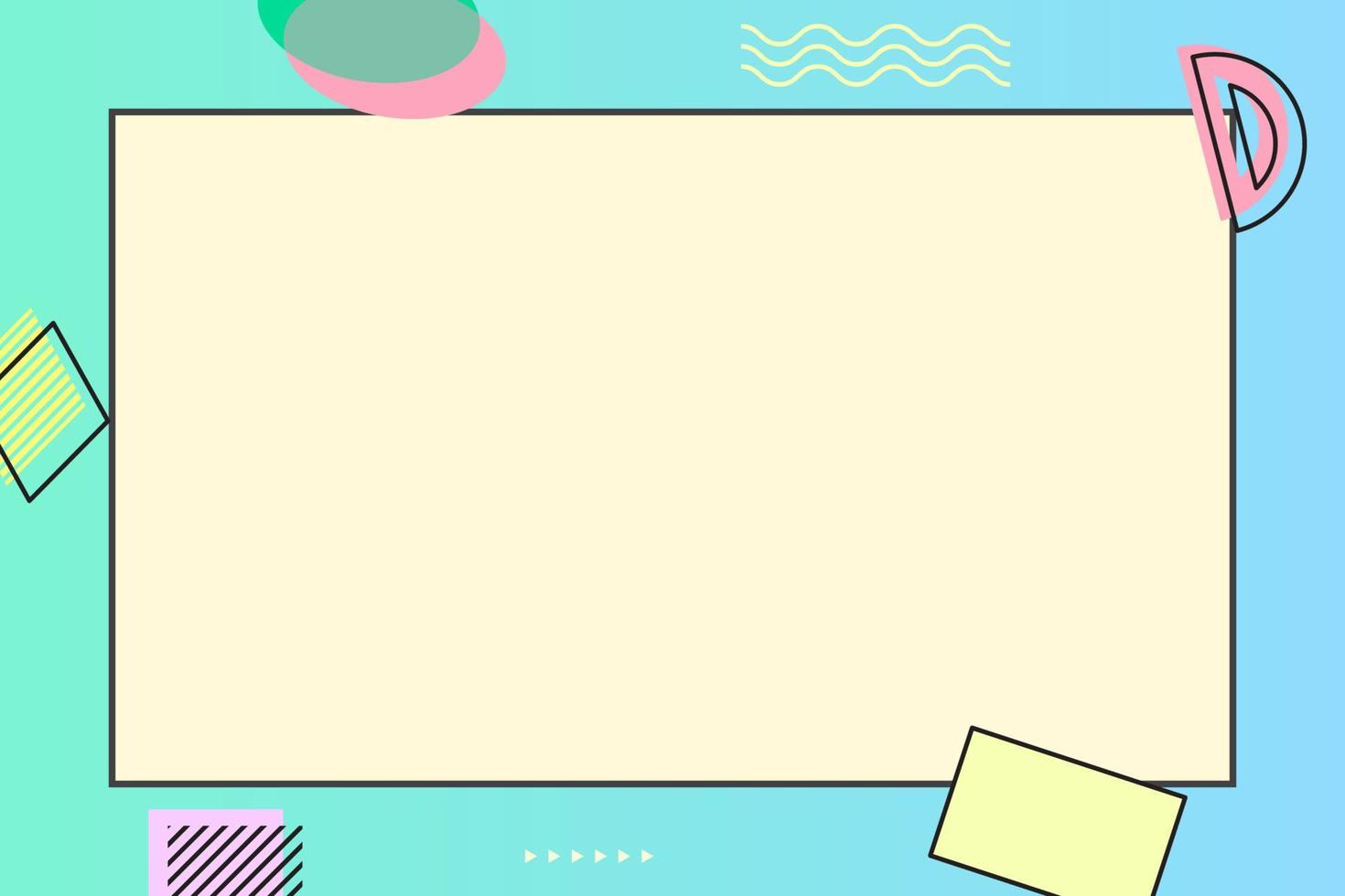 paper note with memphis element and gradient background vector