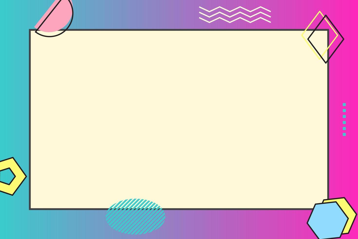 paper note with memphis element and gradient background vector