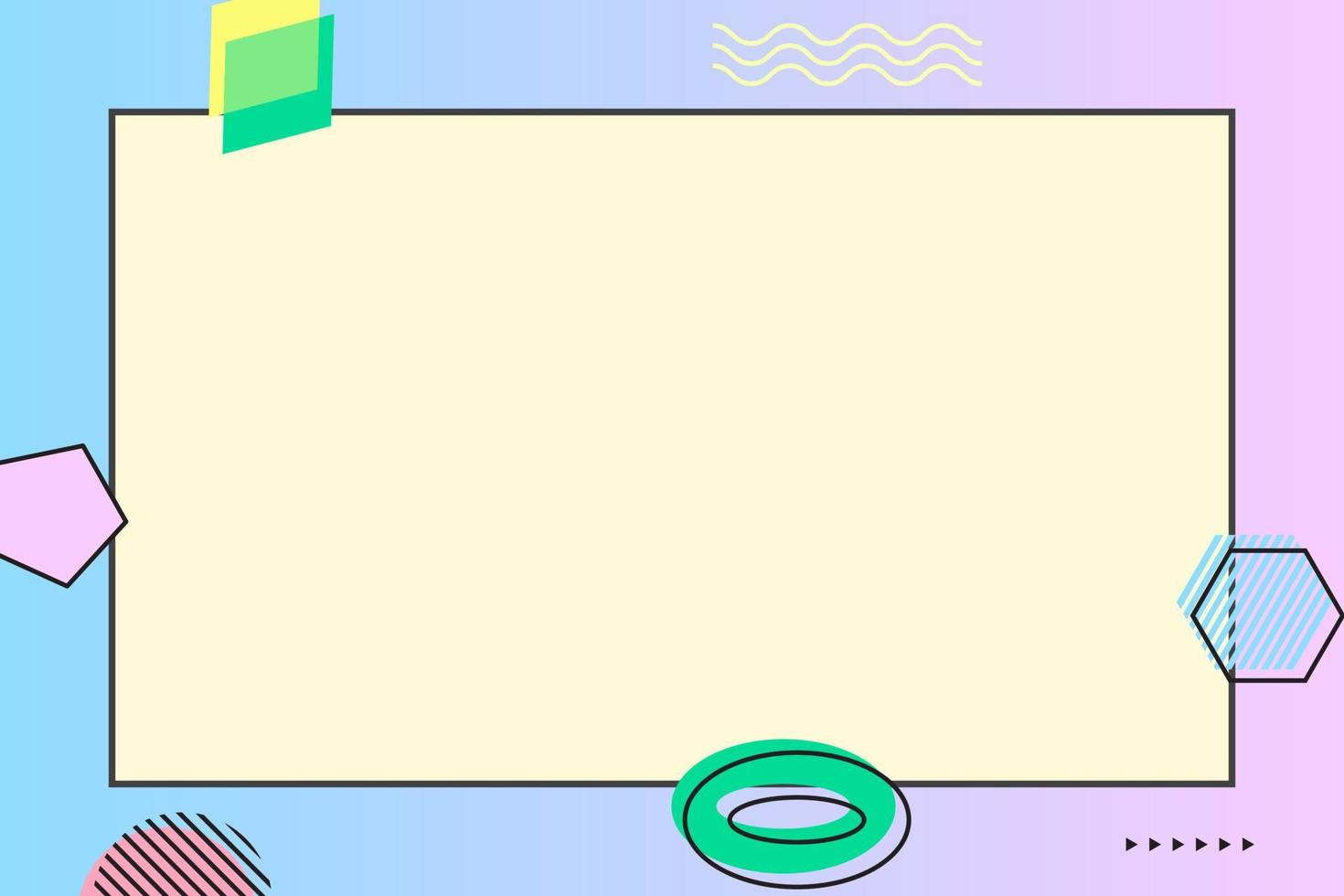 paper note with memphis element and gradient background vector