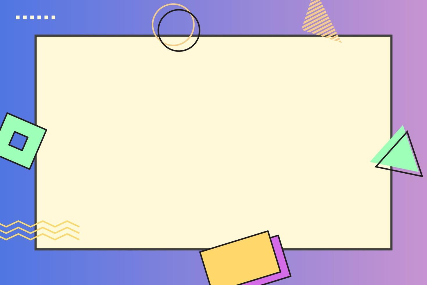 paper note with memphis element and gradient background vector