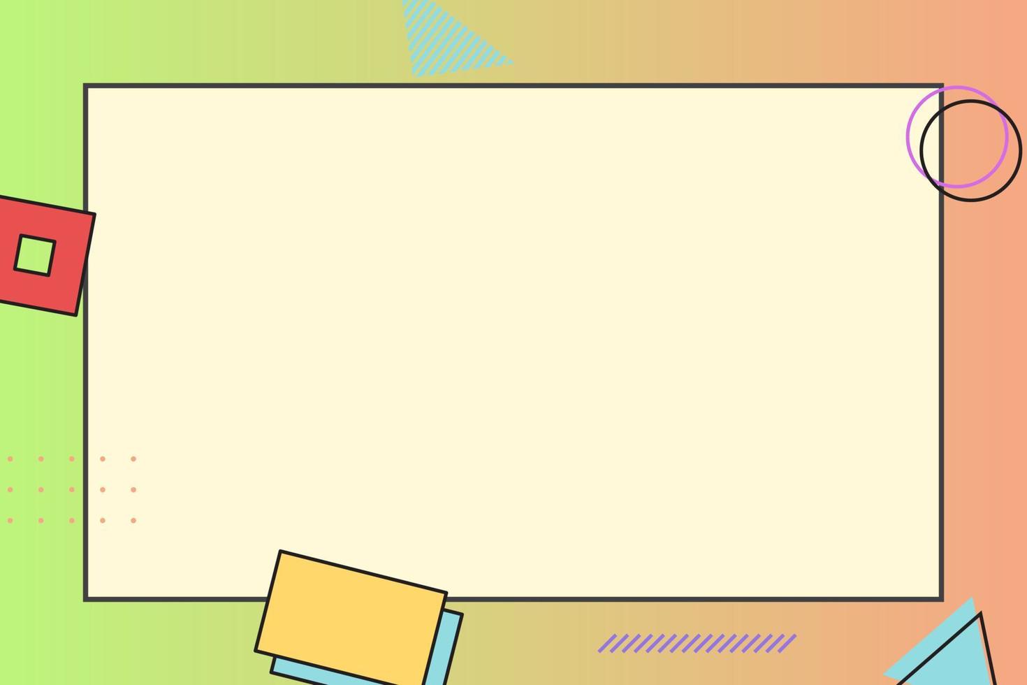 paper note with memphis element and gradient background vector