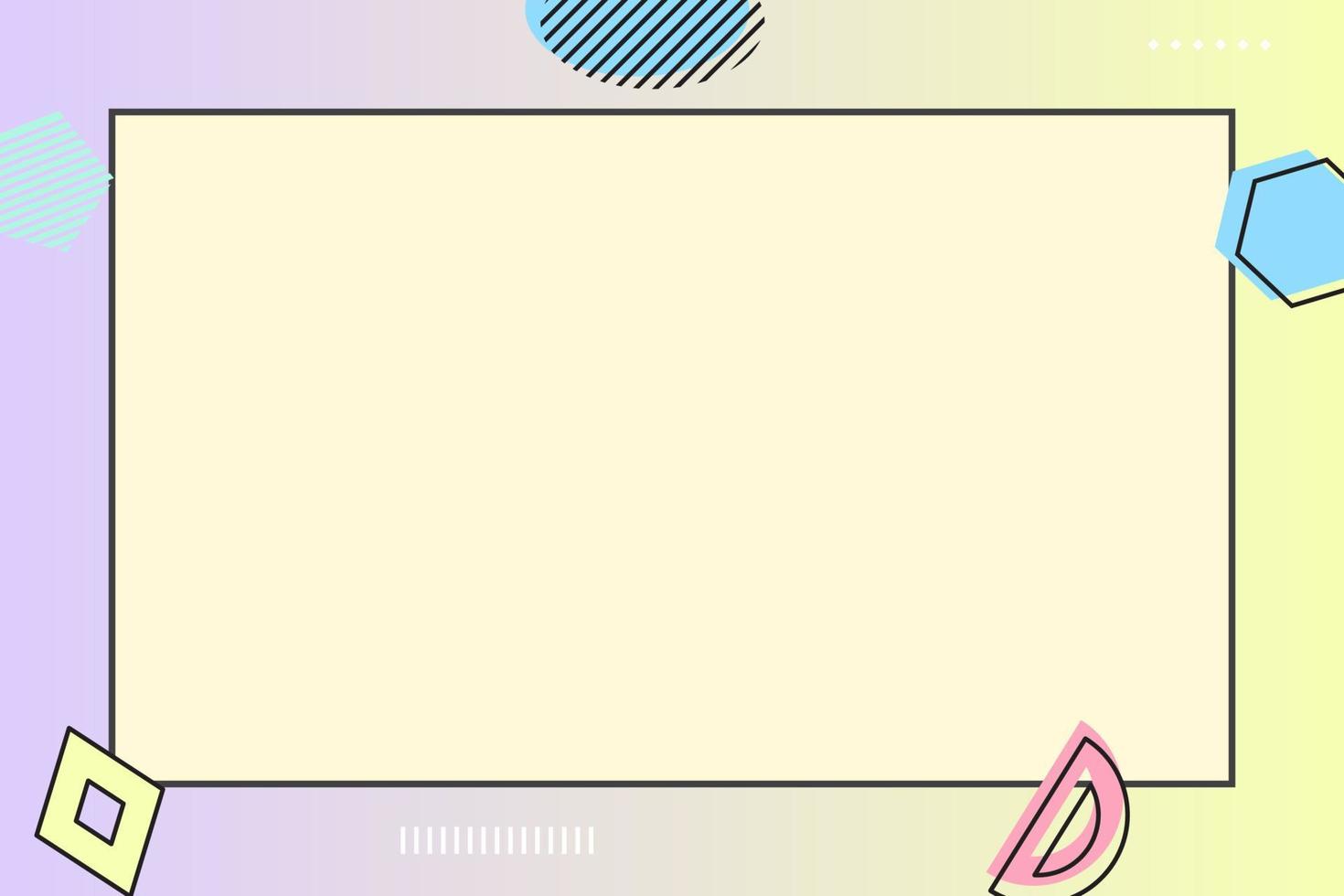 paper note with memphis element and gradient background vector