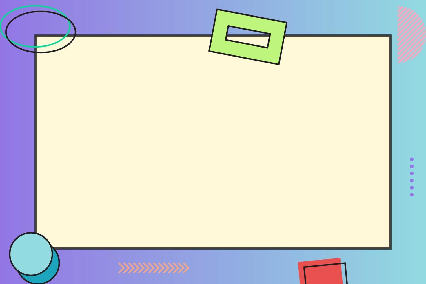 paper note with memphis element and gradient background vector