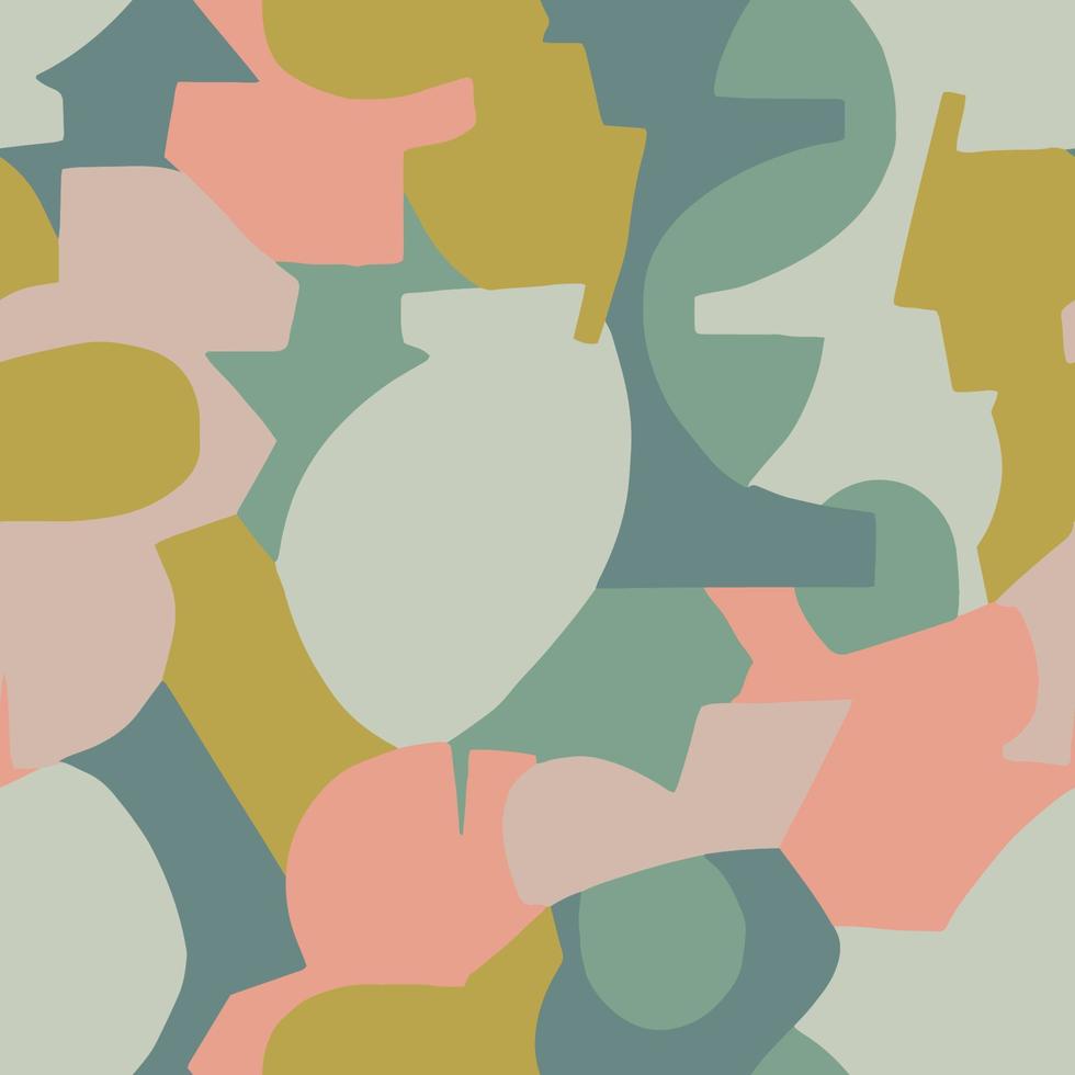Vector contemporary modern geometric shapes  layers illustration seamless repeat pattern