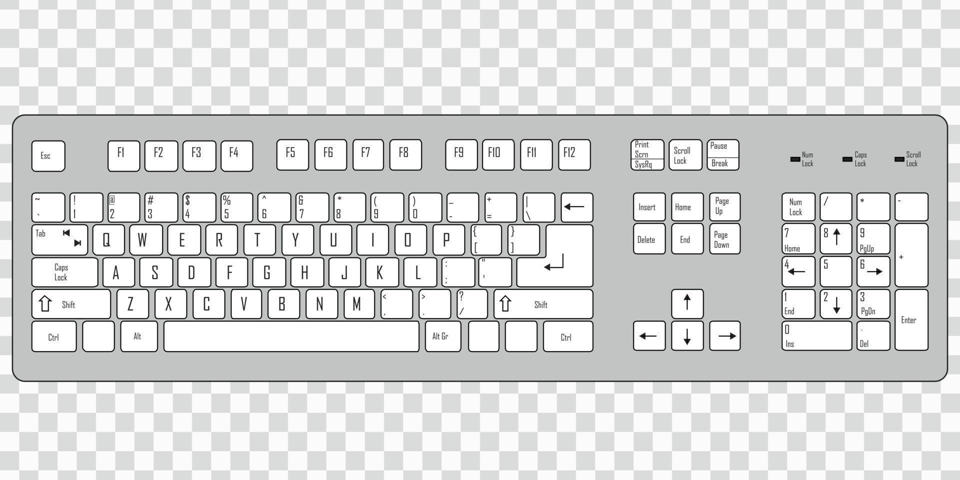 Ilustración de vector de teclado de computadora