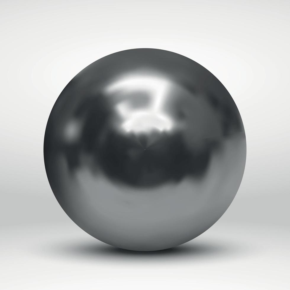 bola de plata sobre fondo blanco vector