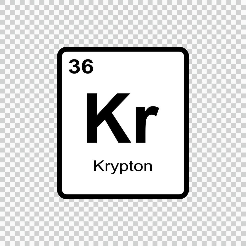 chemical element Krypton . Vector illustration