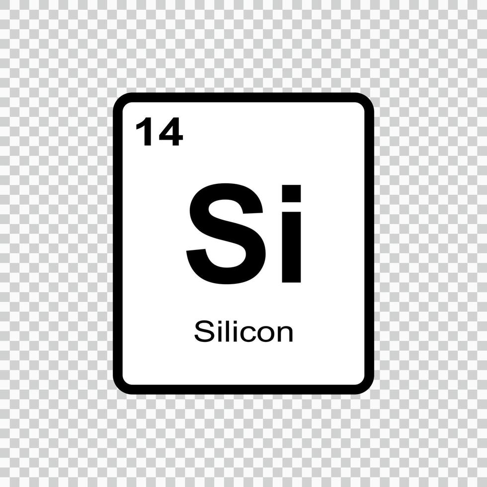 chemical element Silicon . Vector illustration