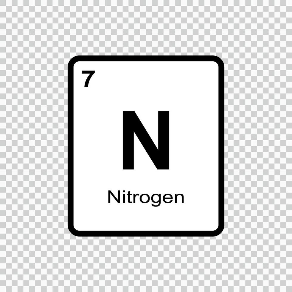 chemical element Nitrogen . Vector illustration