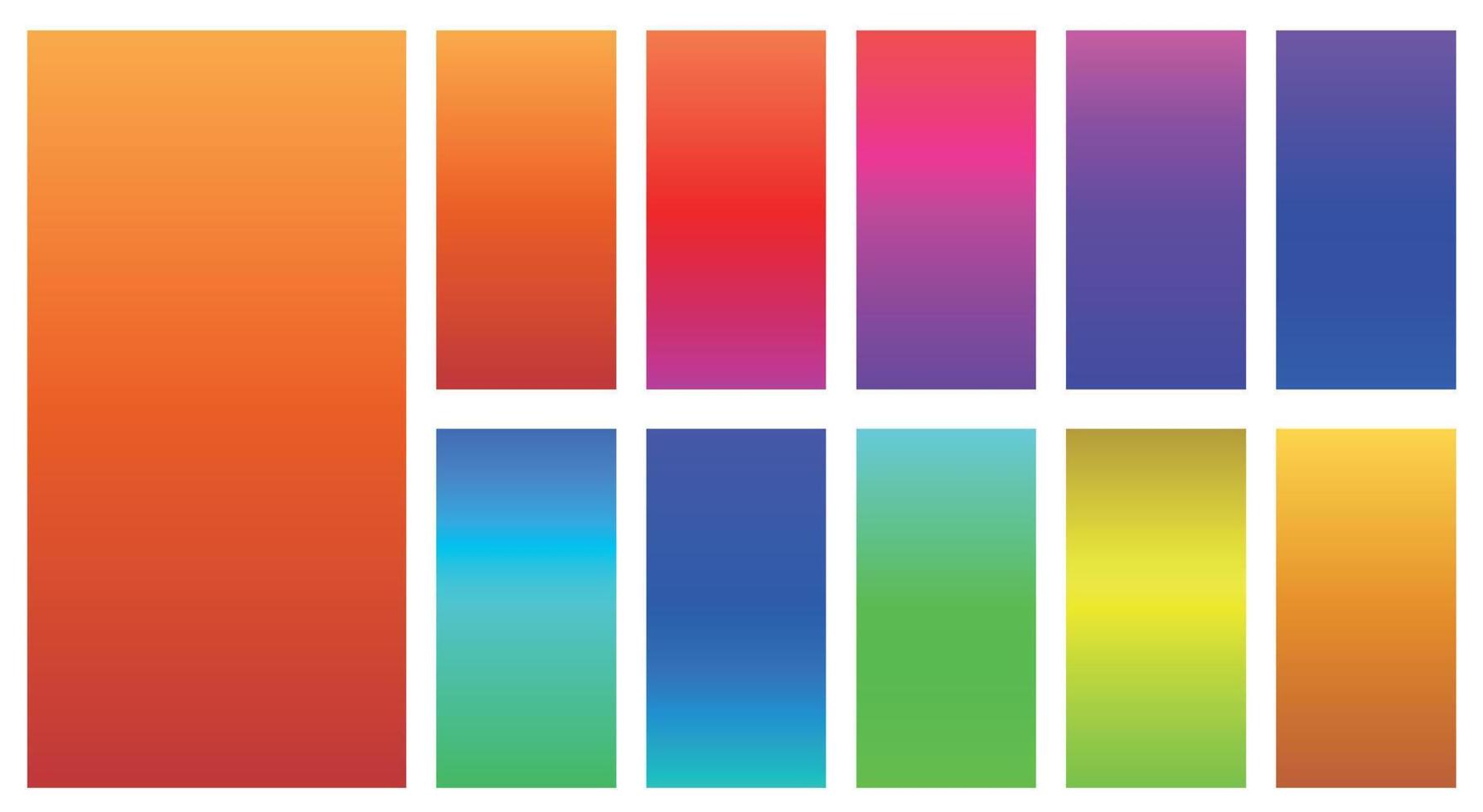 Colorful vector illustration of abstract gradients set