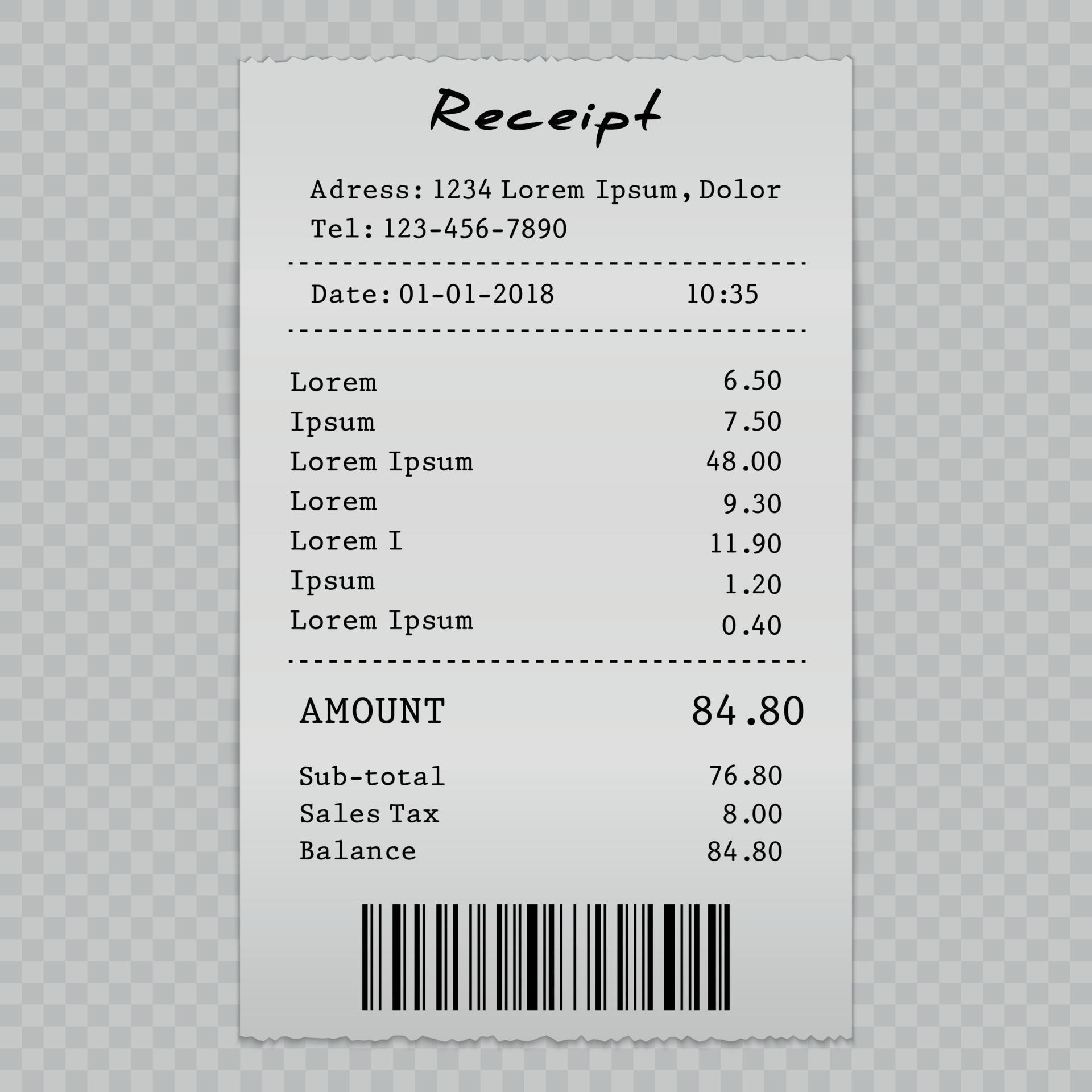 Illustration of receipt template 11158891 vector art at vecteezy